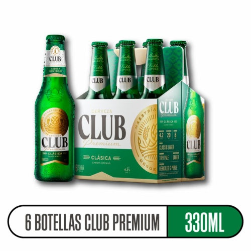 Cerveza Premium Club Verde 6 X 355ml