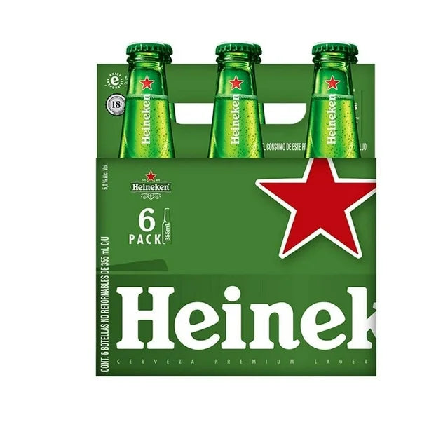 Cerveza Heineken 6 botellas de 355 ml c/u