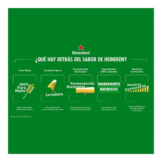 Cerveza Heineken 6 botellas de 355 ml c/u