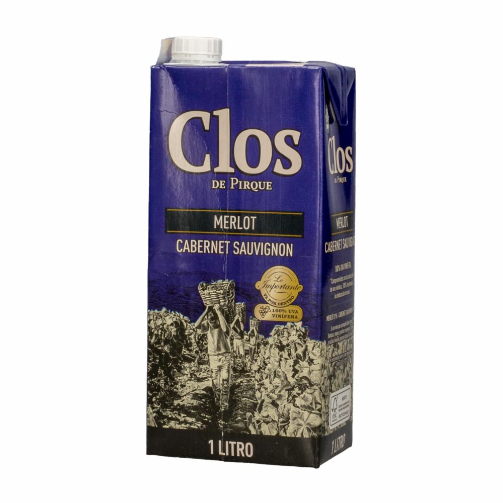 Vino Tinto Merlot Tetra Pack CLOS PIRQUE 1000 Ml