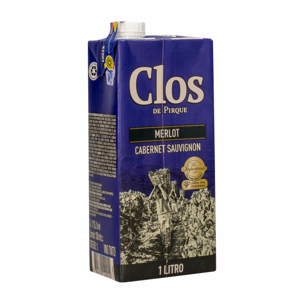 Vino Tinto Merlot Tetra Pack CLOS PIRQUE 1000 Ml
